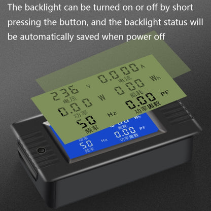 Peacefair English Version Multifunctional AC Digital Display Power Monitor, 100A (Closed CT) - Current & Voltage Tester by Peacefair | Online Shopping South Africa | PMC Jewellery | Buy Now Pay Later Mobicred