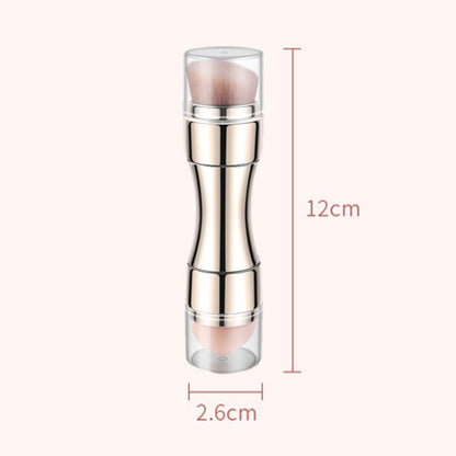 4 In 1 Retractable Metal Makeup Brush(Rose Gold) - Makeup Brushes by PMC Jewellery | Online Shopping South Africa | PMC Jewellery