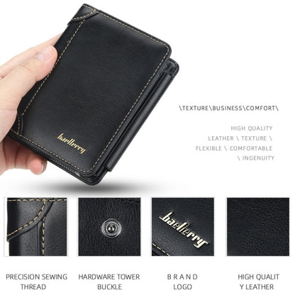 Baellerry D9159 Men Short Tri-Fold Zip Coin Purse Thin Card Holder(Black) - Wallets by Baellerry | Online Shopping South Africa | PMC Jewellery