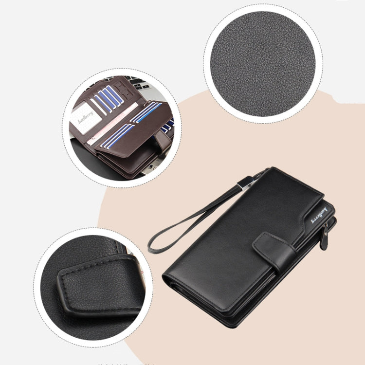Baellerry Casual Wallet Long Clutch Tri-fold Wallet Multifunctional Phone Bag For Men(Black) - free shipping - PMC TechLife - Order now!