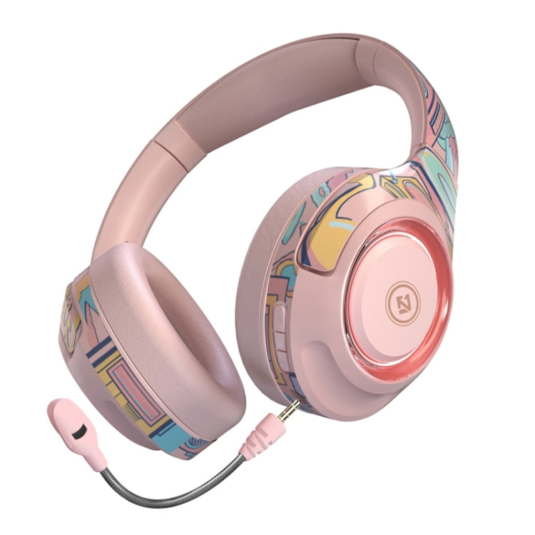 EL-A2 Gaming Ambient Light Folding Wireless Bluetooth Headset(Pink) - Headset & Headphone by PMC Jewellery | Online Shopping South Africa | PMC Jewellery