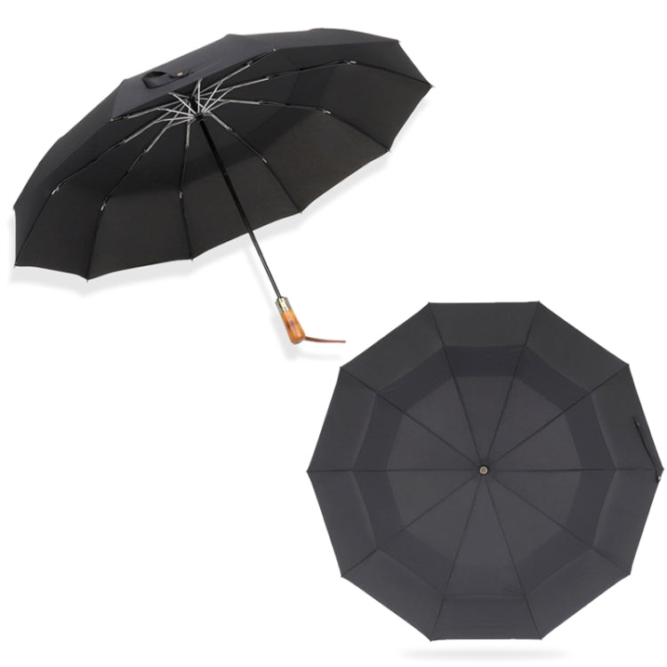 PARACHASE Ten-bone Double-layer Large Windproof Business Automatic Folding Umbrella(Black) - Umbrellas by PARACHASE | Online Shopping South Africa | PMC Jewellery