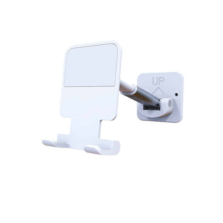 2 PCS T11 Wall Paste Mobile Phone Bracket Foldable Lift Bathroom Kitchen Wall Bracket(White) - free shipping - PMC TechLife - Order now!