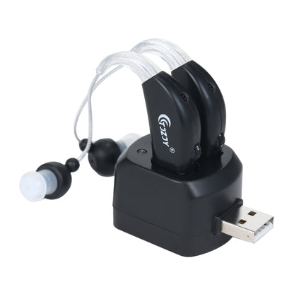 Rechargeable Hearing Aids for Seniors Personal Sound Amplifier with Charging Base,EU Plug(Black) - Hearing Aids by PMC Jewellery | Online Shopping South Africa | PMC Jewellery