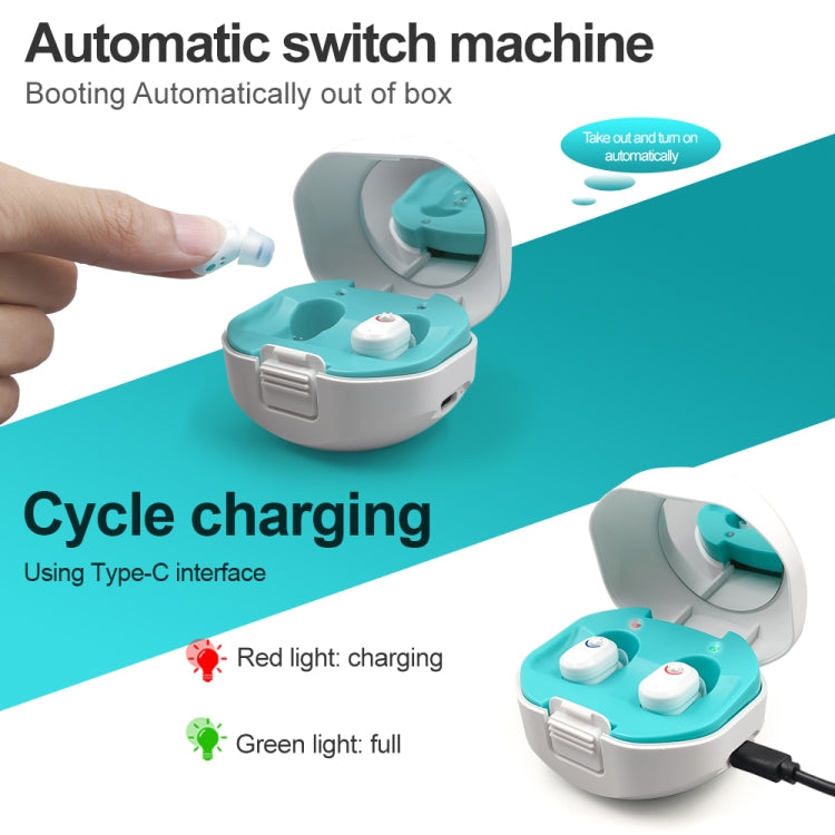 TWS On-Ear Sound Amplifier Hearing Aid with Charging Compartment(Skin Color) - Hearing Aids by null | Online Shopping South Africa | PMC Jewellery | Buy Now Pay Later Mobicred