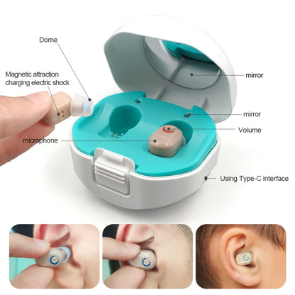 TWS On-Ear Sound Amplifier Hearing Aid with Charging Compartment(Skin Color) - Hearing Aids by null | Online Shopping South Africa | PMC Jewellery | Buy Now Pay Later Mobicred