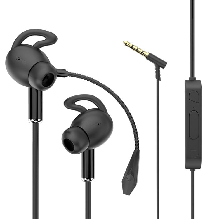 3.5mm Interface Mobile Phone Wire Control Headphones(Black) - Normal Style Earphone by PMC TechLife | Online Shopping South Africa | PMC TechLife