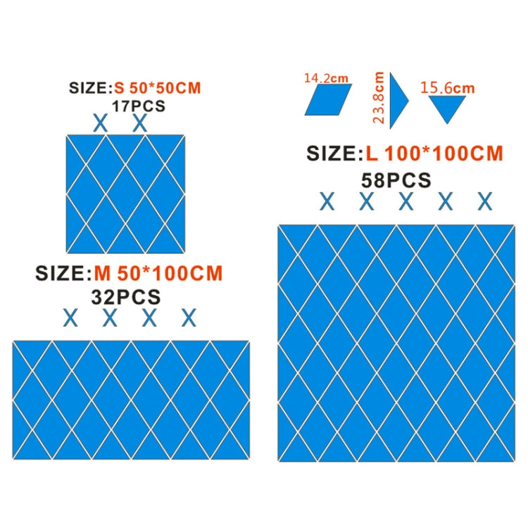 Rhombus Stitching Background Acrylic Mirror Decorative Stickers, Specification: Golden Large - free shipping - PMC TechLife - Order now!
