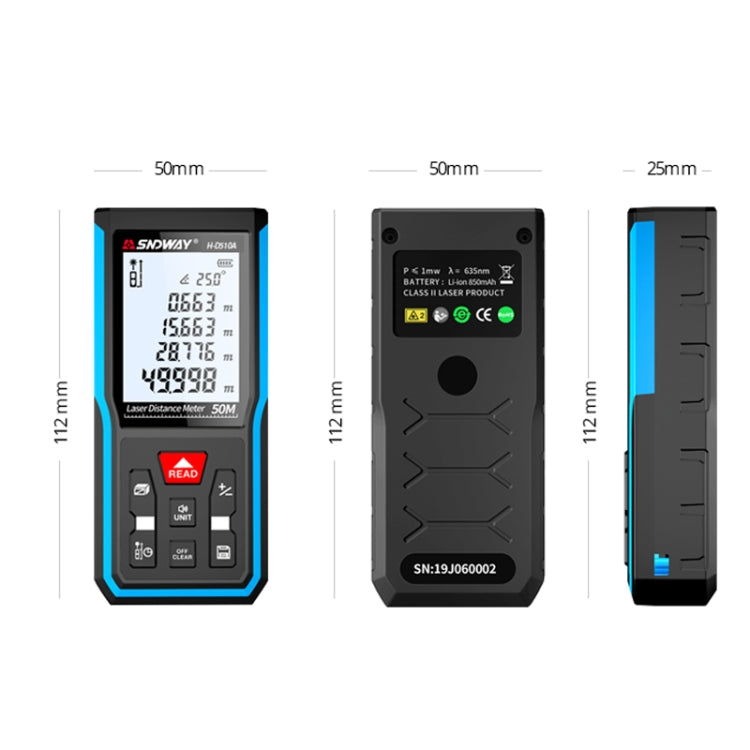 SNDWAY H-D100A Handheld Laser Rangefinder Infrared Measuring Instrument, Distance: 100m - free shipping - PMC TechLife - Order now!