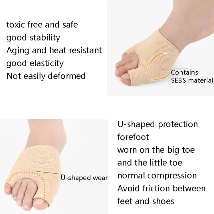 2 Pairs Threaded U-Shaped Forefoot Pad Hallux Valgus Corrector Socks, Size: S(Skin Color) - Corrector by PMC Jewellery | Online Shopping South Africa | PMC Jewellery