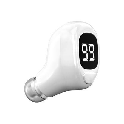 F6 Bluetooth Headset Mini Invisible Ear Business Digital Display Earphone(White) - Bluetooth Earphone by PMC Jewellery | Online Shopping South Africa | PMC Jewellery