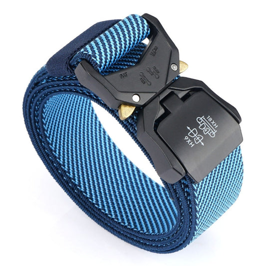 Outdoor Aluminum Alloy Lightweight Stretch Woven Belt(125cm Twill Blue) - Belts by PMC Jewellery | Online Shopping South Africa | PMC Jewellery