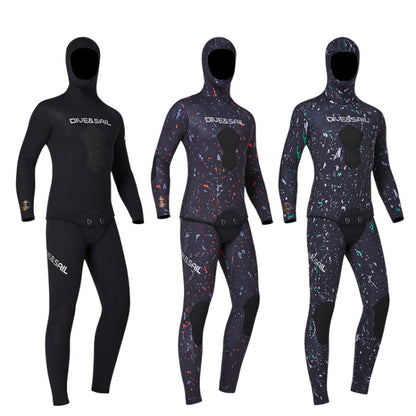 DIVE&SAIL 5mm Split Thick And Keep Warm Long Sleeves Hooded Diving Suit, Size: XL(Black) - Athletic Wear by DIVE&SAIL | Online Shopping South Africa | PMC Jewellery