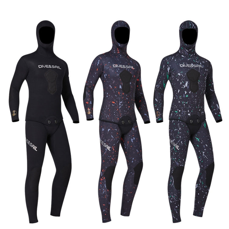 DIVE&SAIL 5mm Split Thick And Keep Warm Long Sleeves Hooded Diving Suit, Size: XXXL(Black) - Athletic Wear by DIVE&SAIL | Online Shopping South Africa | PMC Jewellery