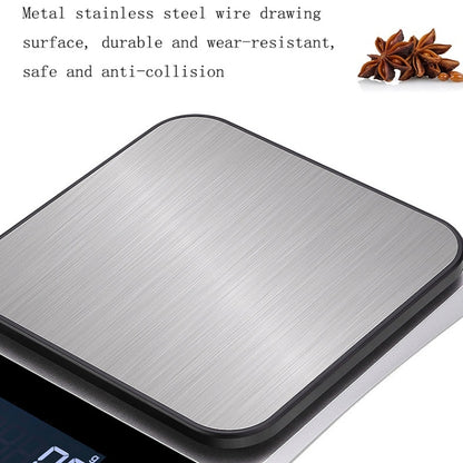 Stainless Steel Food Baking Scale Small Bench Scale Kitchen Electronic Scale English 5kg/1g - Kitchen Scales by PMC Jewellery | Online Shopping South Africa | PMC Jewellery