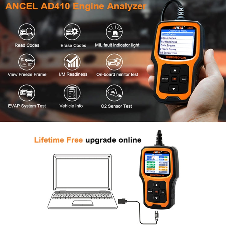 ANCEL AD410 OBD2 Car Universal Auto Diagnostic Scanner - Code Readers & Scan Tools by PMC Jewellery | Online Shopping South Africa | PMC Jewellery