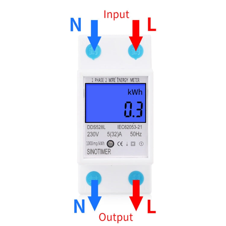 DDS528L Backlight Display Home Single-phase Rail Energy Meter 5-32A(110V 60Hz) - Current & Voltage Tester by SINOTIMER | Online Shopping South Africa | PMC TechLife | Buy Now Pay Later Mobicred