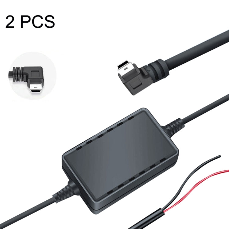 2 PCS USB Car Charge 12V To 5V Navigation Instrument Reduction Line(Mini Right Bend) - DIY Modified Charger by PMC Jewellery | Online Shopping South Africa | PMC Jewellery