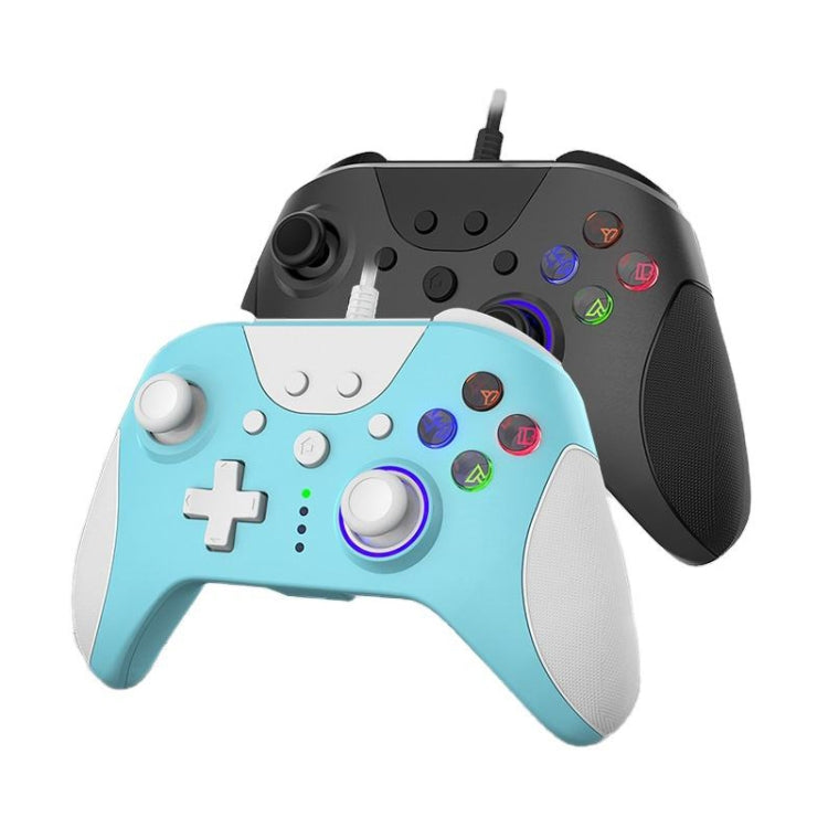 Ajazz AG110 Wired Vibration Sensing Gamepad For Xbox, Cable Length: 2m(White Blue) - Gamepad by Ajazz | Online Shopping South Africa | PMC Jewellery