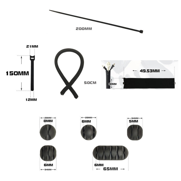 119 In 1 Desktop Data Cable Organizer Storage Winder Combination Set - Cable Organizer by PMC Jewellery | Online Shopping South Africa | PMC Jewellery