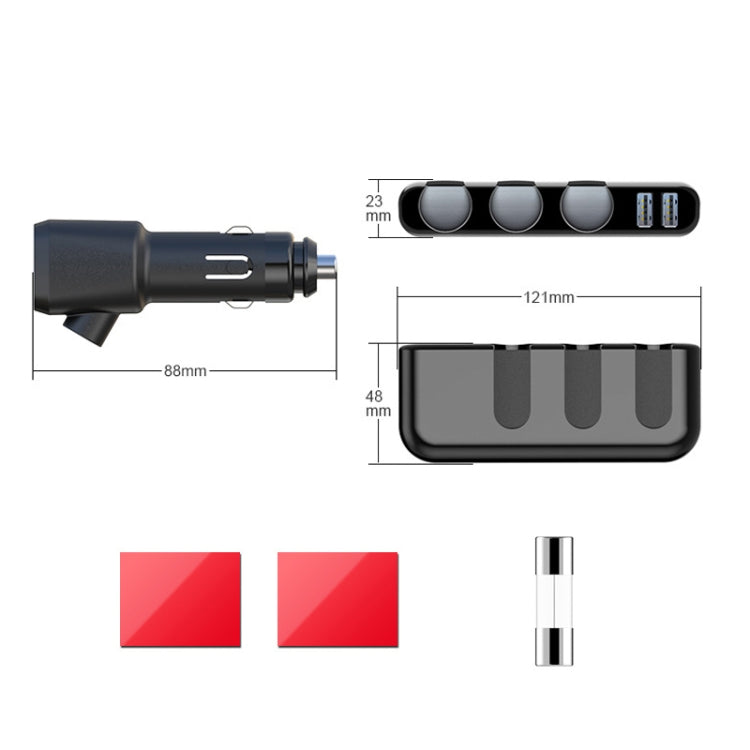 SHUNWEI Car Cigarette Lighter Charger 12/24V USB Converts Socket, Style: 3 Holes 2 USB Voltage - Car Charger by SHUNWEI | Online Shopping South Africa | PMC Jewellery | Buy Now Pay Later Mobicred