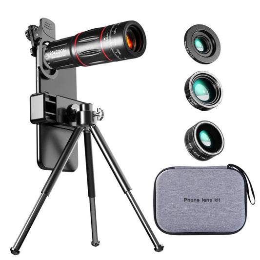 Mobile Phone Universal Lens Telescope 28X + Wide Angle 0.6X + Macro 20X + Fisheye 198 Degree Set - Combination Lens by PMC Jewellery | Online Shopping South Africa | PMC Jewellery