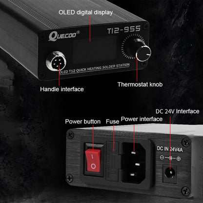 QUECOO 1.3-inch Screen Constant Temperature Soldering Iron, Set: EU Plug (955+M8) - Electric Soldering Iron by QUECOO | Online Shopping South Africa | PMC Jewellery | Buy Now Pay Later Mobicred