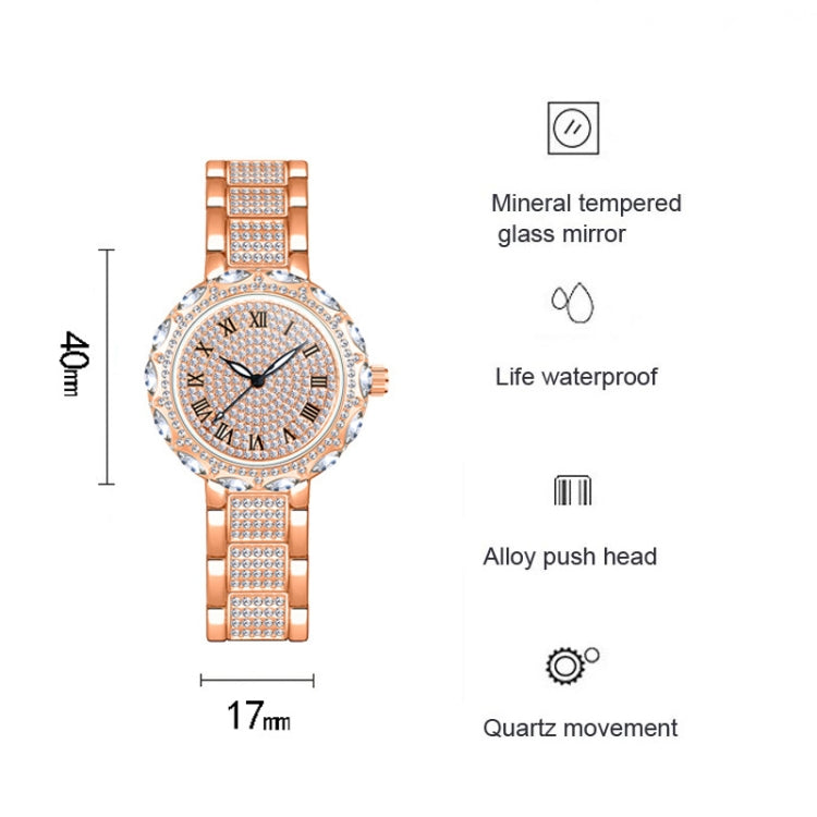 BS Bee Sister  FA1499 Ladies Diamond Watch Jewelry Chain Watch(Rose Gold) - Alloy Watches by BS Bee Sister | Online Shopping South Africa | PMC Jewellery | Buy Now Pay Later Mobicred