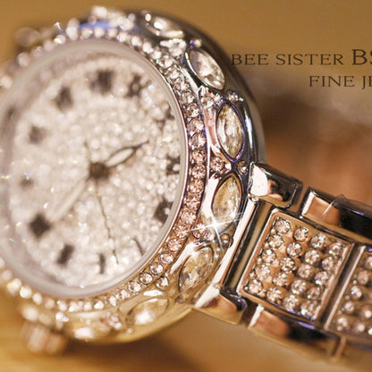 BS Bee Sister  FA1499 Ladies Diamond Watch Jewelry Chain Watch(Rose Gold) - Alloy Watches by BS Bee Sister | Online Shopping South Africa | PMC Jewellery | Buy Now Pay Later Mobicred