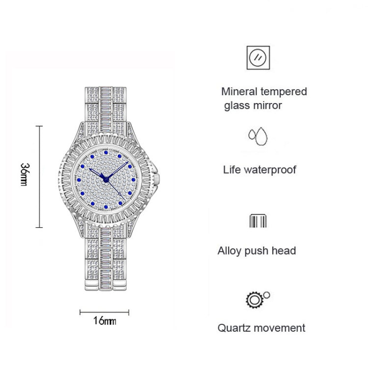 BS Bee Sister FA1686 Diamond Inlaid Ladies Watch Jewelry Chain Watch(Silver Golden) - Alloy Watches by BS Bee Sister | Online Shopping South Africa | PMC Jewellery | Buy Now Pay Later Mobicred