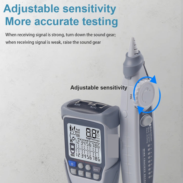 ET613 Network Cable Tester Wire Tracker Battery Voltage POE Test Multi-function Cable Tester - Current & Voltage Tester by PMC TechLife | Online Shopping South Africa | PMC TechLife