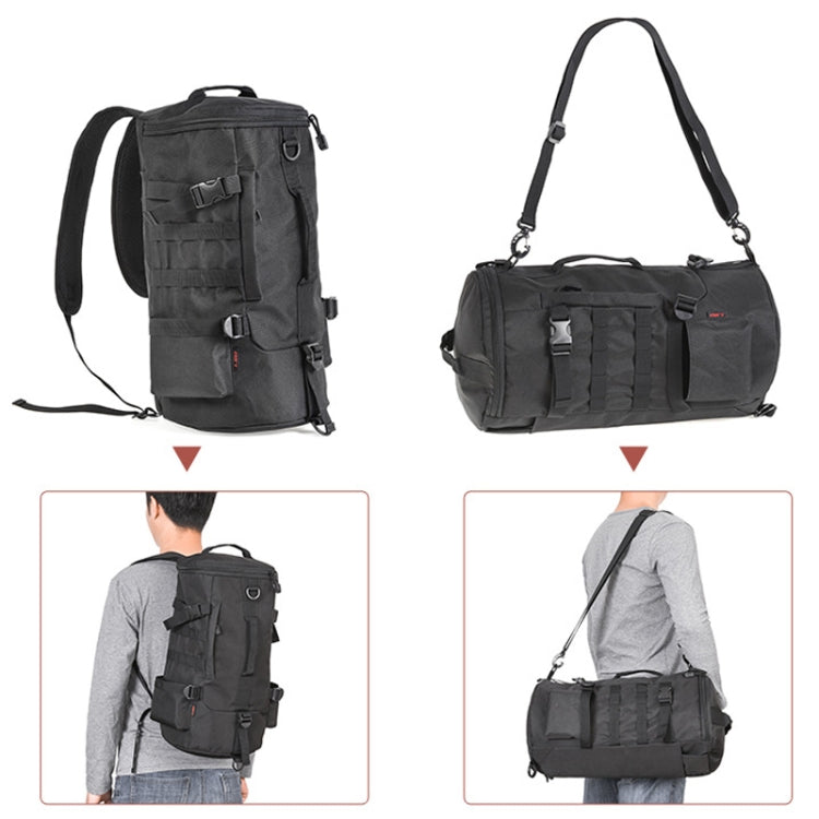 LEO 28085 Cylina Shape Fishing Gear Backpack Fishing Rod Outdoor Shoulder Bag(28085-B Black) - Storage Boxes & Storage Bags by LEO | Online Shopping South Africa | PMC Jewellery | Buy Now Pay Later Mobicred