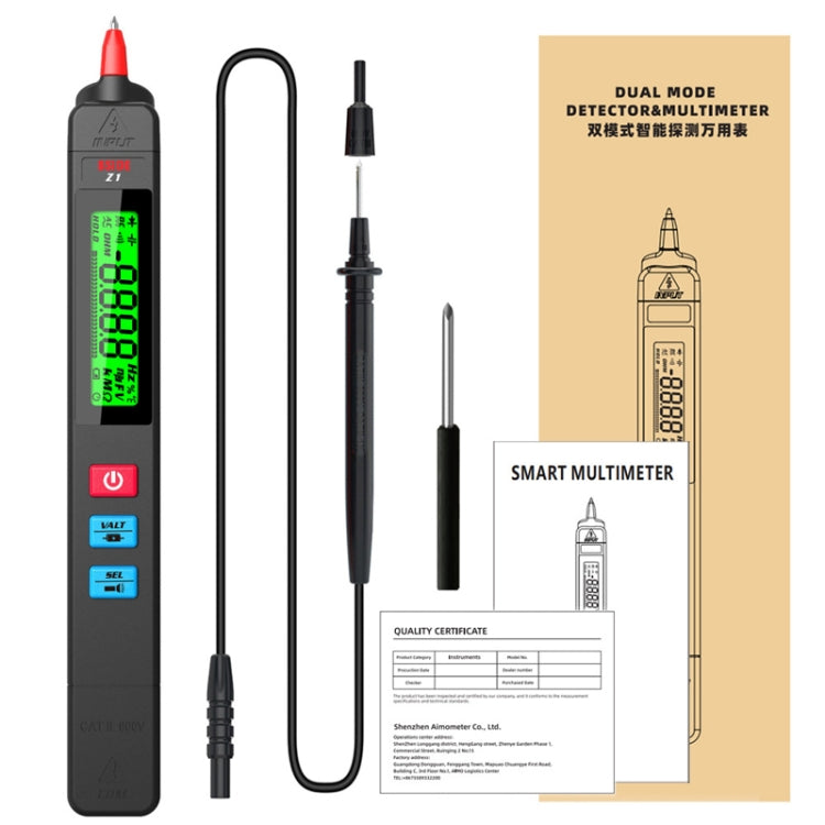 BSIDE Z1 Smart Pen Multimeter Electric Pen Voltage Detector Without Battery (Black) - Digital Multimeter by BSIDE | Online Shopping South Africa | PMC TechLife | Buy Now Pay Later Mobicred