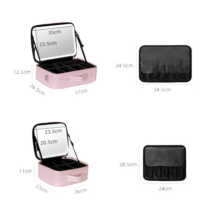 NICELAND TM1060 Large Capacity With Lamp Makeup Bag Portable, Color: Large Black - Storage Boxes by NICELAND | Online Shopping South Africa | PMC Jewellery