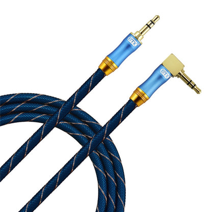 EMK 90-Degree Car 3.5mm Audio Cable Extension Cable, Cable Length: 1M(Blue) - Aux Cable by EMK | Online Shopping South Africa | PMC Jewellery