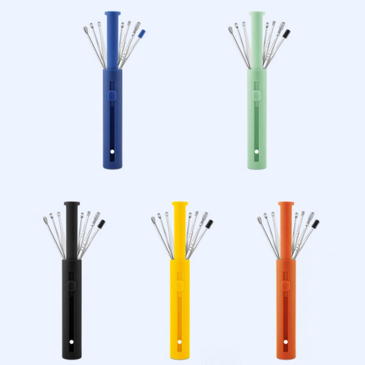 2 Packs Push-Pull Cylinder Storage Ear Scoop Set, Specification: 7 PCS/Set Blue - Ear Care Tools by PMC TechLife | Online Shopping South Africa | PMC TechLife | Buy Now Pay Later Mobicred