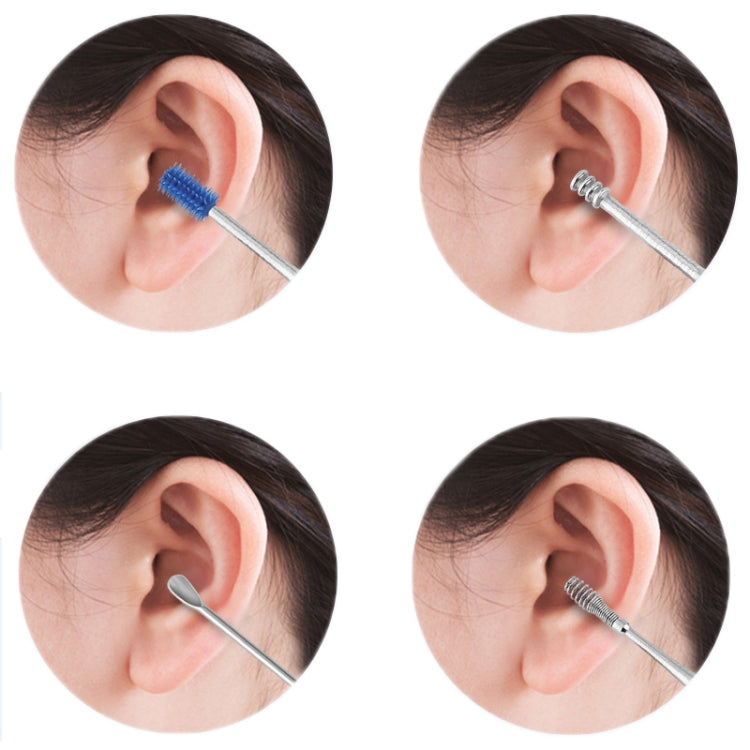 2 Packs Push-Pull Cylinder Storage Ear Scoop Set, Specification: 7 PCS/Set Green - Ear Care Tools by PMC Jewellery | Online Shopping South Africa | PMC Jewellery