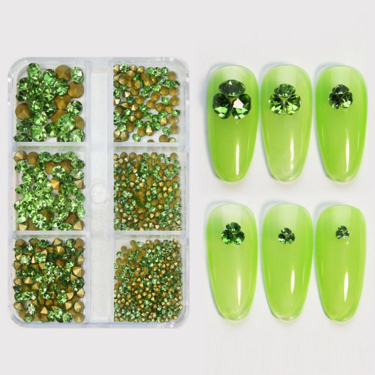 2 Sets Nail Art 6 Grid Pointed Bottom Diamond Nail Jewelry, Specification: 02 AB - Nail Stickers by PMC TechLife | Online Shopping South Africa | PMC TechLife | Buy Now Pay Later Mobicred