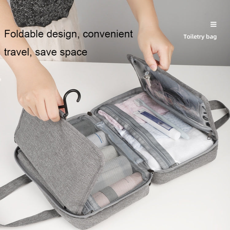 13552A Travel Waterproof Foldable Toiletry Bag Cosmetic Bag with Hook, Color: Grey - Storage Boxes by PMC Jewellery | Online Shopping South Africa | PMC Jewellery