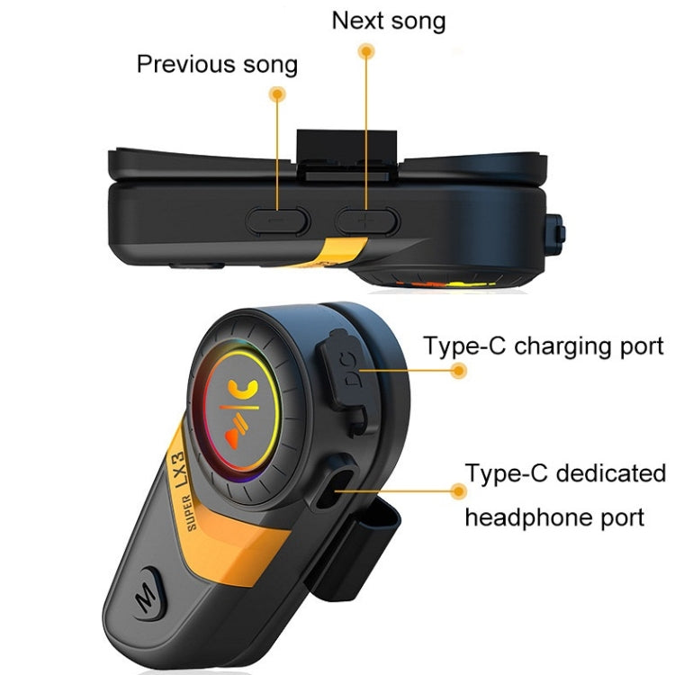 Motorcycle Helmet Call Music Navigation Bluetooth Headset, Color: Red(Soft Pipe Microphone) - Motorcycle Walkie Talkie by PMC TechLife | Online Shopping South Africa | PMC TechLife
