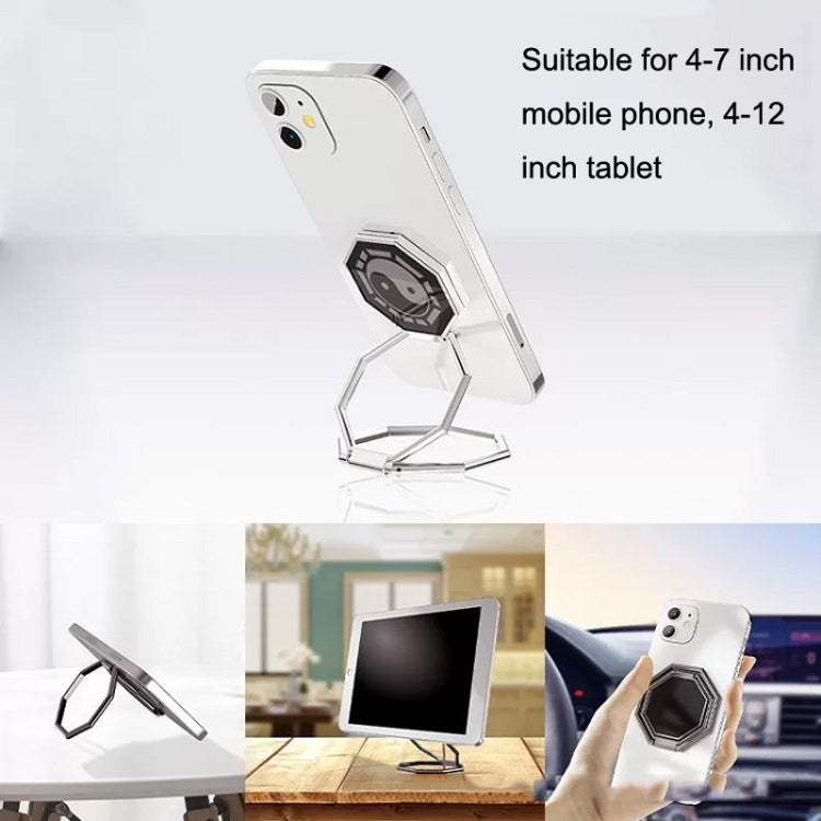 Metal Ring Buckle Live Rotating Magnetic Suction Car Desktop Tablet Folding Phone Bracket(Rose Red) - free shipping - PMC TechLife - Order now!