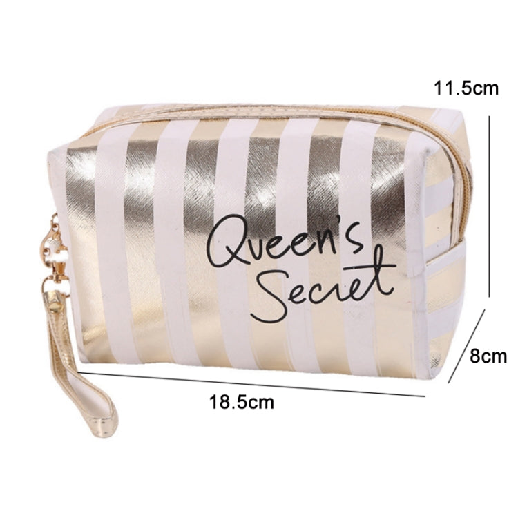 Multifunctional Striped PU Waterproof Cosmetic Toiletry Bag(Rose Red) - Storage Boxes by PMC Jewellery | Online Shopping South Africa | PMC Jewellery