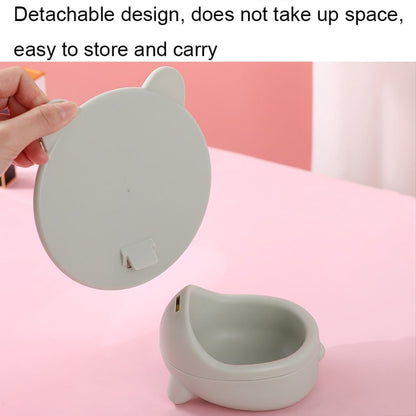 Detachable Cute Kitten Desktop Makeup Mirror with Storage Function(White) - Mirror by PMC Jewellery | Online Shopping South Africa | PMC Jewellery