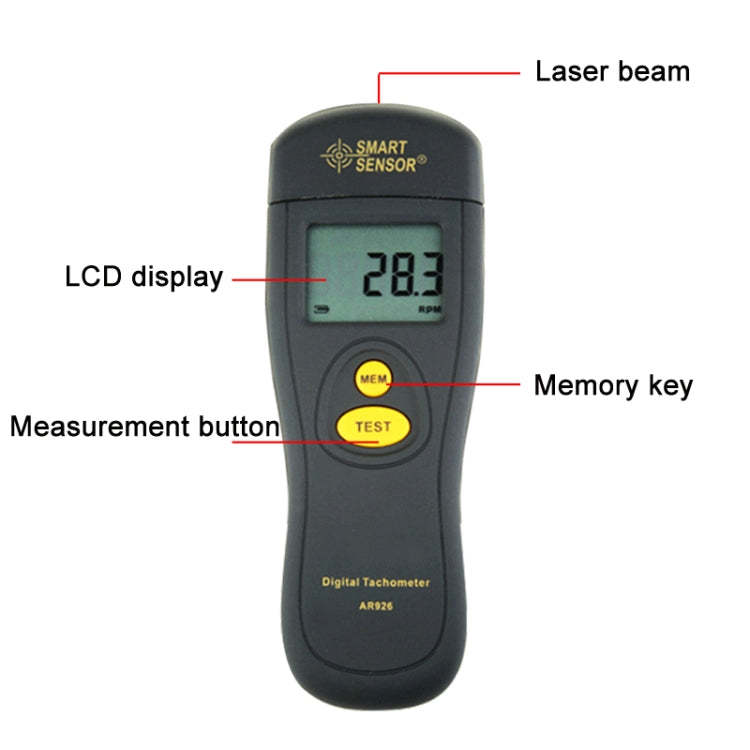 Smart Sensor AR926 LED Display Photoelectric Speed Detection Meter - free shipping - PMC TechLife - Order now!
