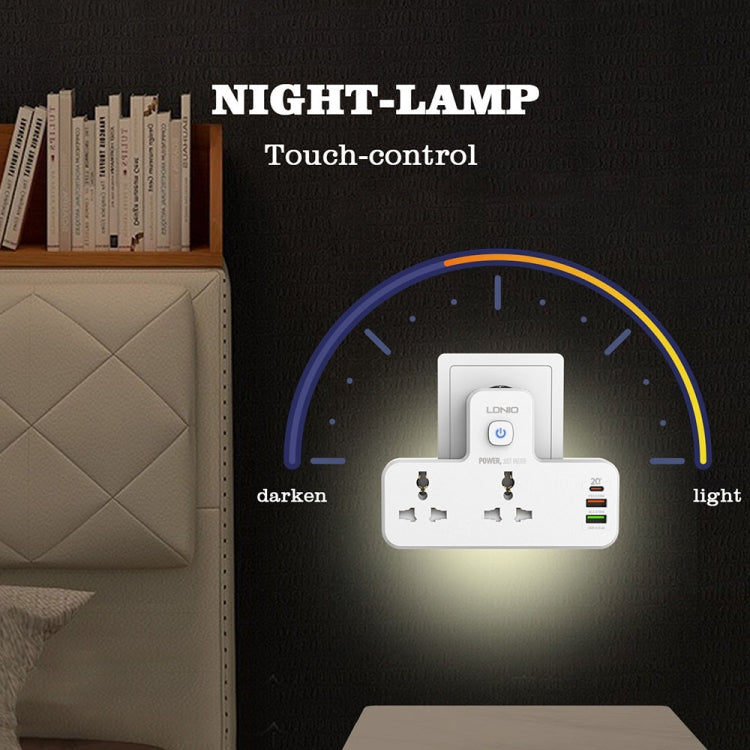 LDNIO SC2311 20W PD+QC 3.0 Multifunctional Home Fast Charging Socket with Night Light, Spec: UK Plug - Extension Socket by LDNIO | Online Shopping South Africa | PMC TechLife | Buy Now Pay Later Mobicred