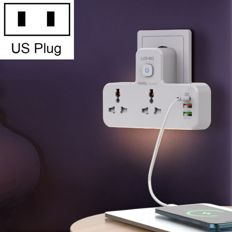 LDNIO SC2311 20W PD+QC 3.0 Multifunctional Home Fast Charging Socket with Night Light, Spec: US Plug - Extension Socket by LDNIO | Online Shopping South Africa | PMC Jewellery | Buy Now Pay Later Mobicred