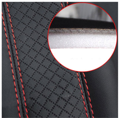 Fiber Leather Embossed Car Seat Belt Shoulder Cover Protector 6.5X23cm(Wine Red) - Seat Belts & Padding by PMC Jewellery | Online Shopping South Africa | PMC Jewellery