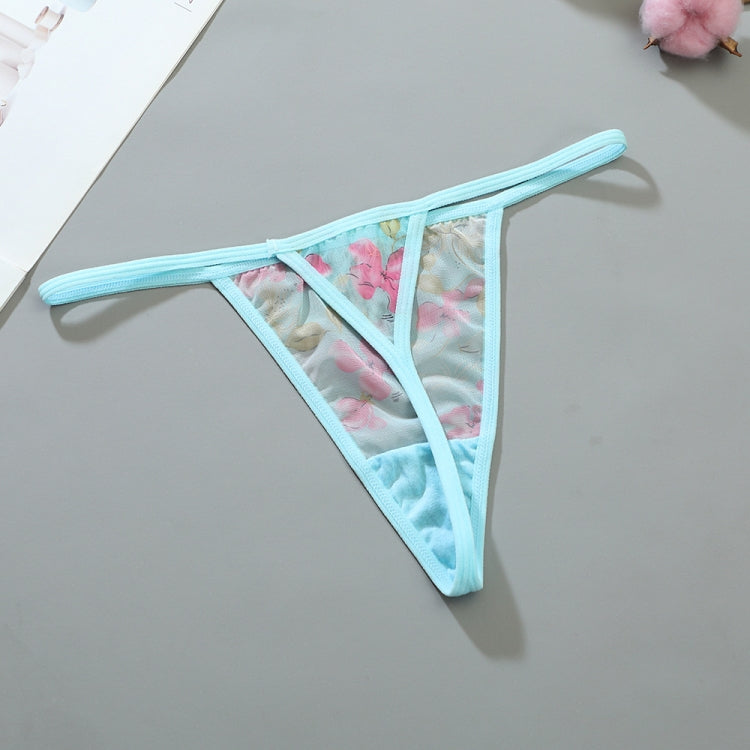661 Mesh Thong Women Printed Sexy Low Waist Panties, Size: S(Light Blue) - Ladies Underwear by PMC Jewellery | Online Shopping South Africa | PMC Jewellery