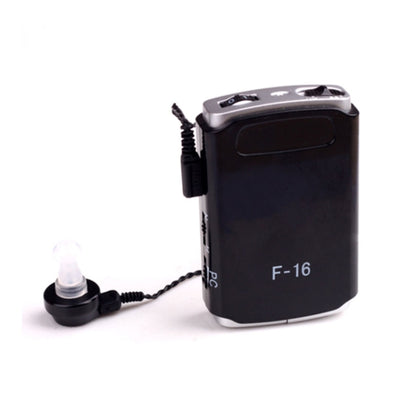 F-16 Pocket High Power Wired Box Mini Hearing Aid Sound Amplifier Receiver(Black) - Hearing Aids by PMC Jewellery | Online Shopping South Africa | PMC Jewellery