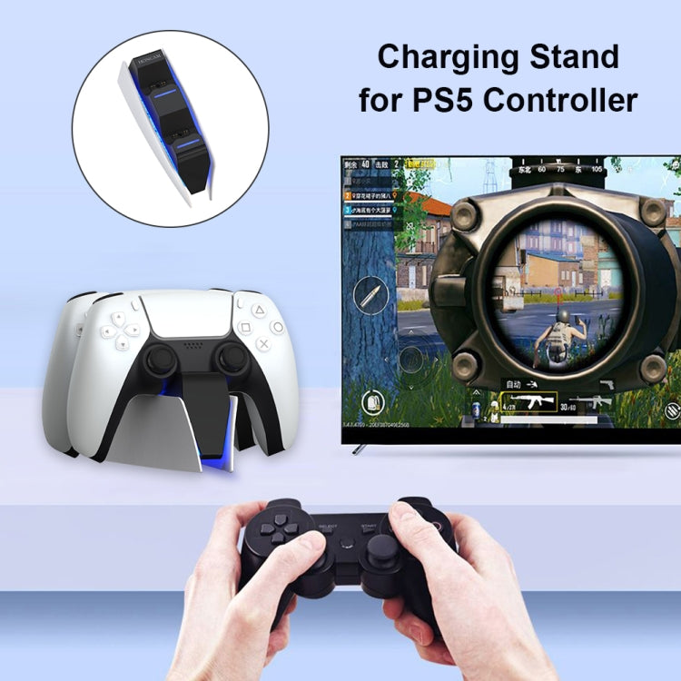 HONCAM For PS5 Gamepad Charger Dual Dock Charger(Blue) - Charger & Power by HONCAM | Online Shopping South Africa | PMC Jewellery